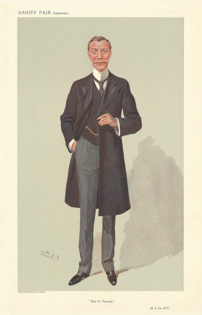 VANITY FAIR SPY CARTOON Hugh Cecil Lea 'East St Pancras' MP 1907 old print